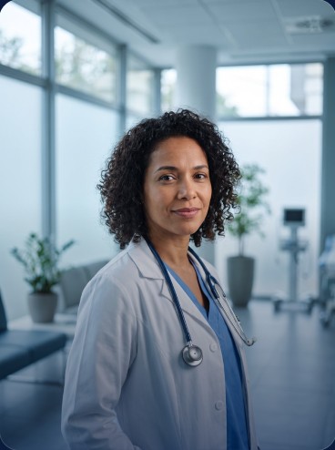 Médica brasileira em hospital